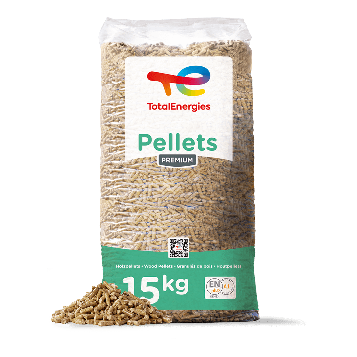 Premium-Holzpellets 6 mm, 15 kg x 65 Säcke, 975 kg Palette, ENplus A1 – Image 2