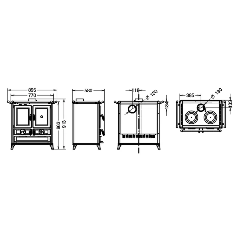 Thermorossi Klaretta EVO 8,2 kW Holzofen – Image 4